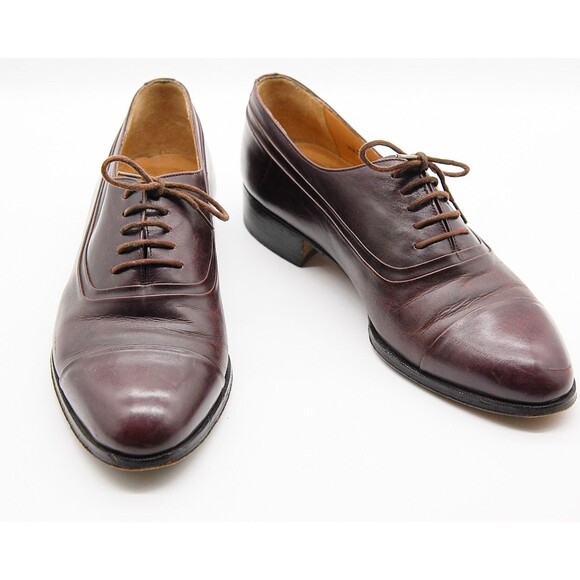 Bally Mens Shoes | The Cagney | Sz 9 D | Made in Italy | Burgundy Oxfords EUC - Picture 1 of 10